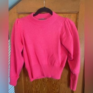 French connection puff sleeve pink sweater